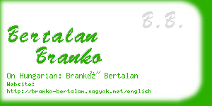 bertalan branko business card